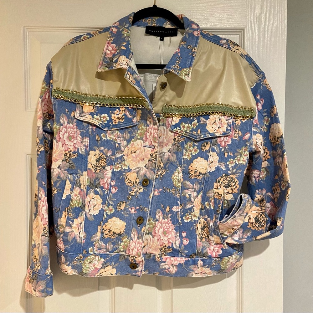 Multi texture denim jacket